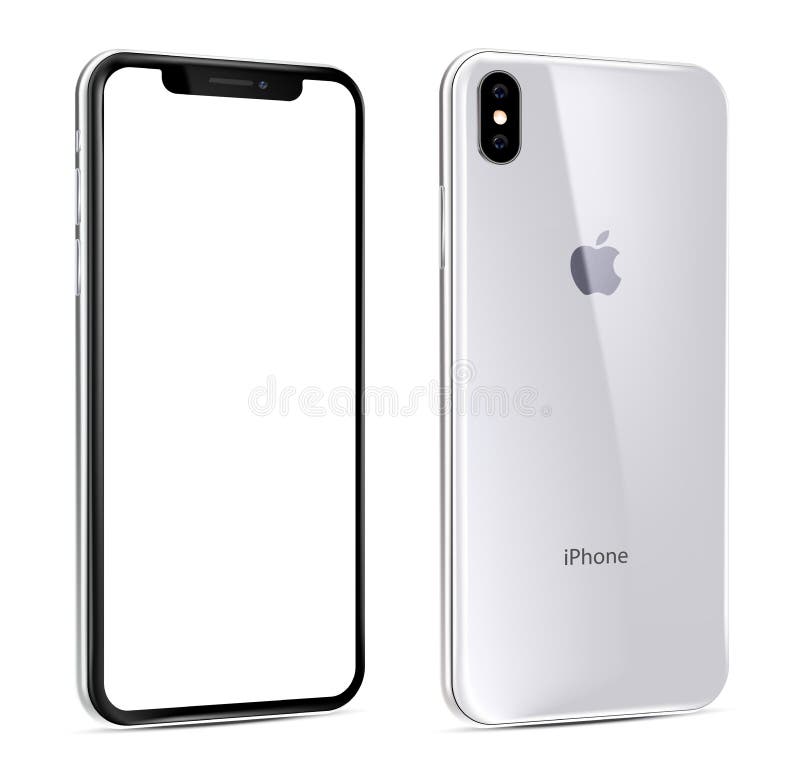 De nieuwe witte mening van iPhonexs schuin stock illustratie De nieuwe witte mening van iPhonexs schuin stock illustratie