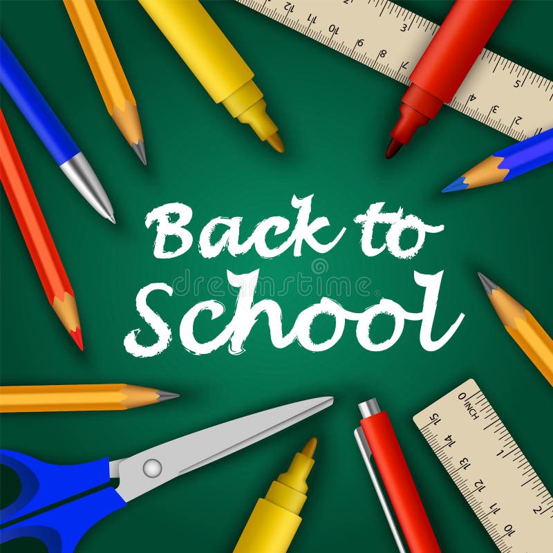 De nouveau au fond de concept d'école, style réaliste photos libres de droits De nouveau au fond de concept d'école, style réaliste photos libres de droits