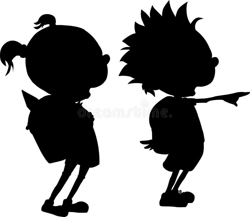 De nuevo al escolar y a la estudiante Silhouette - ejemplo del vector libre illustration De nuevo al escolar y a la estudiante Silhouette - ejemplo del vector libre illustration