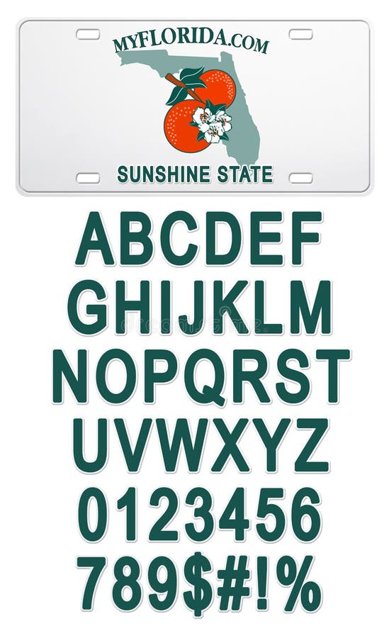De Nummerplaat van Florida met Tekst Klantgerichte Van letters voorziende Spatie vector illustratie De Nummerplaat van Florida met Tekst Klantgerichte Van letters voorziende Spatie vector illustratie