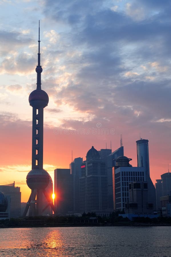 De ochtendzonsopgang van Shanghai royalty-vrije stock afbeelding De ochtendzonsopgang van Shanghai royalty-vrije stock afbeelding