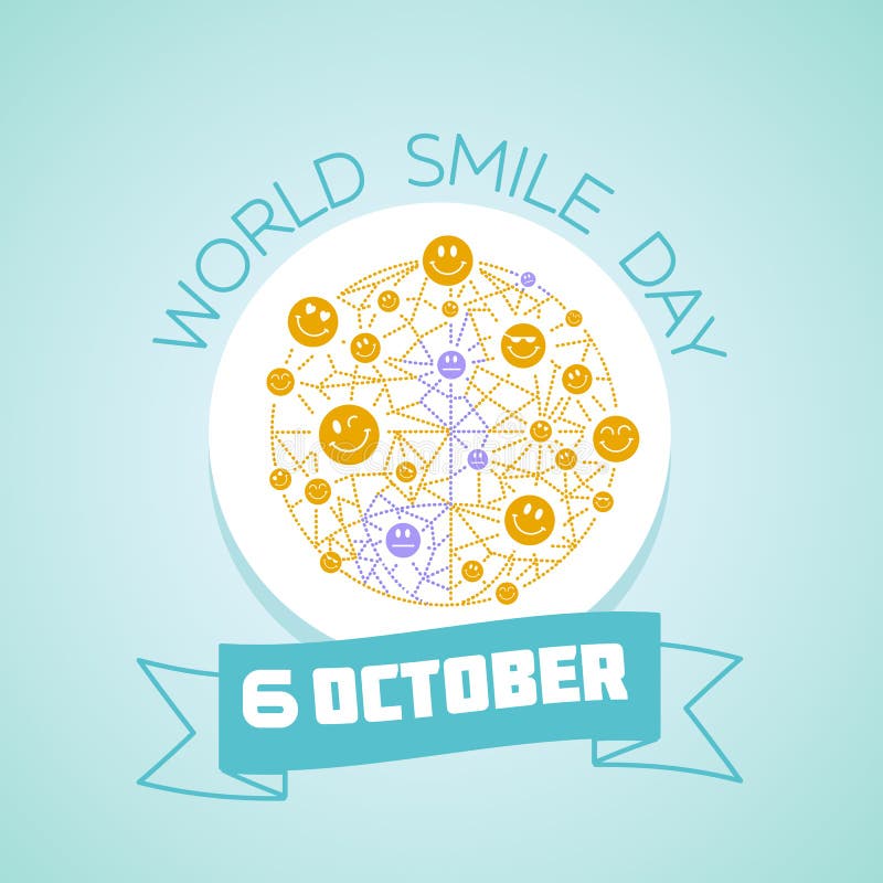 6 de octubre día de la sonrisa del mundo ilustración del vector 6 de octubre día de la sonrisa del mundo ilustración del vector