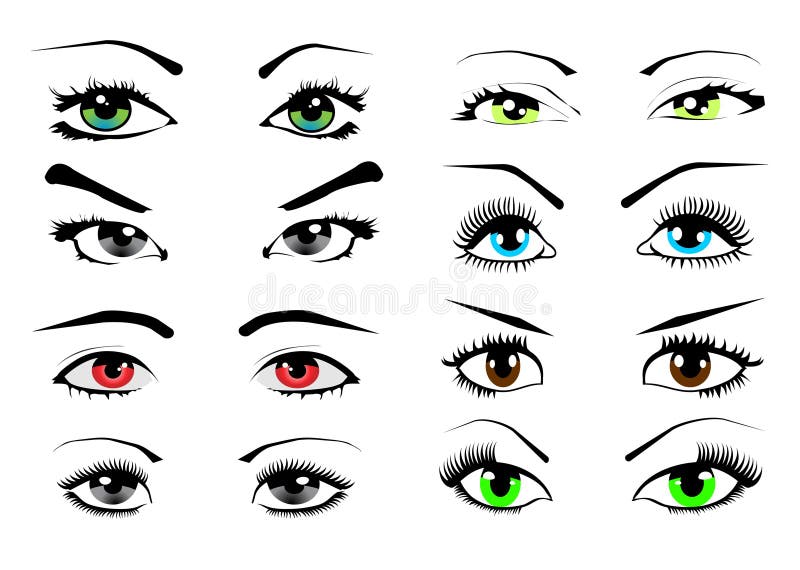 De inzameling van vrouwenogen, vectorillustratie vector illustratie De inzameling van vrouwenogen, vectorillustratie vector illustratie