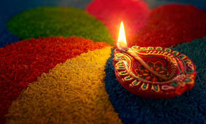 De olielamp van Diwali