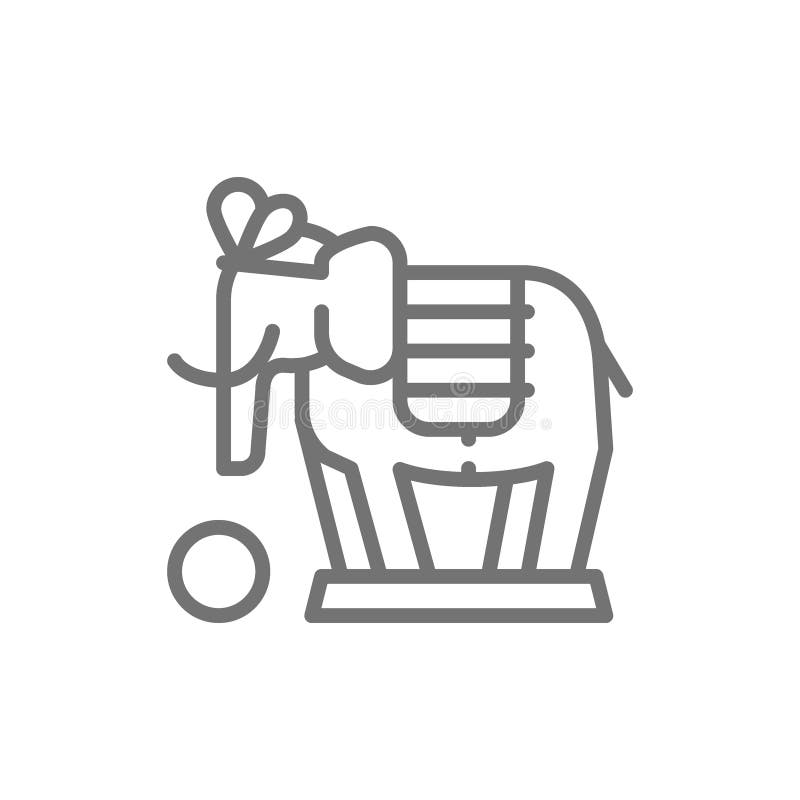 De olifant, circusdier toont lijnpictogram royalty-vrije illustratie De olifant, circusdier toont lijnpictogram royalty-vrije illustratie