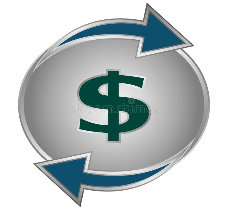 De omzettingssymbool van de dollar vector illustratie De omzettingssymbool van de dollar vector illustratie
