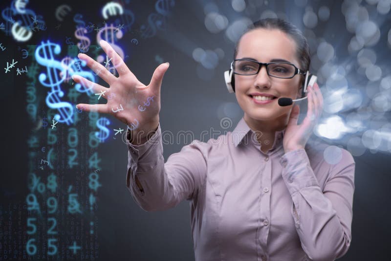 De zakenvrouw met dollars in een zakelijk concept royalty-vrije stock foto