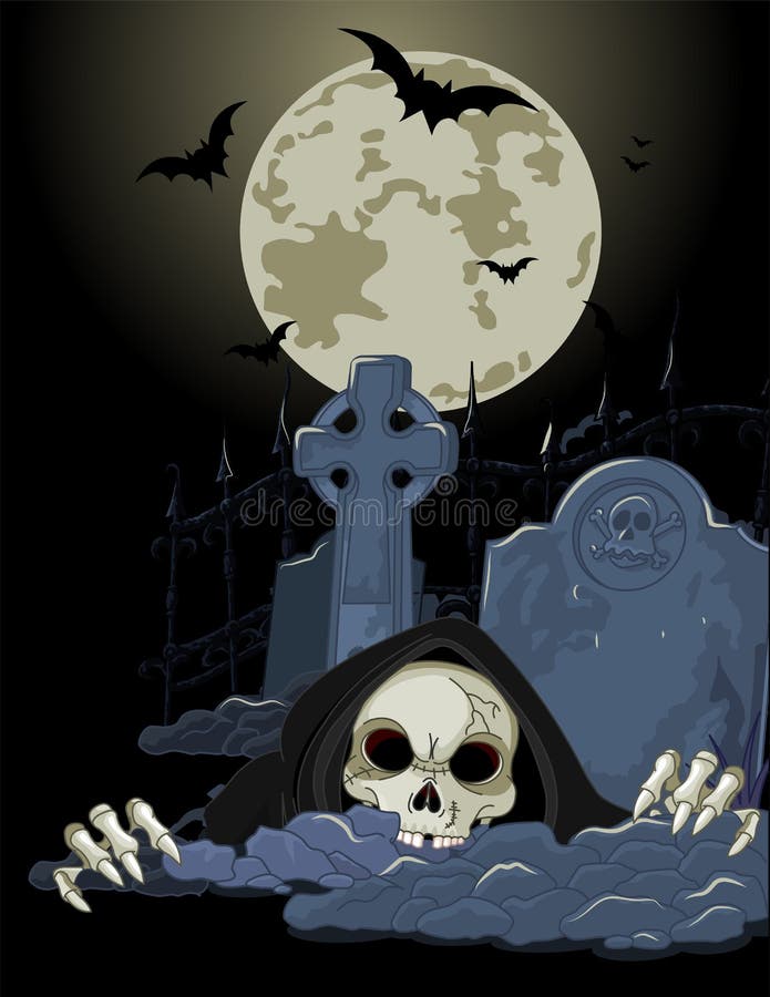 De Onverbiddelijke Maaimachine van Halloween royalty-vrije illustratie De Onverbiddelijke Maaimachine van Halloween royalty-vrije illustratie