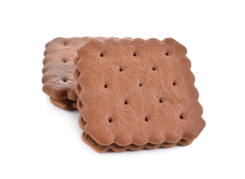 De op smaak gebrachte room van de rookwolksandwich chocolade op wit stock foto's De op smaak gebrachte room van de rookwolksandwich chocolade op wit stock foto's