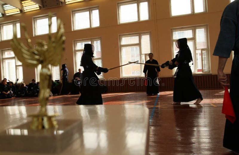 De Open Toernooien van Moskou op Kendo stock foto De Open Toernooien van Moskou op Kendo stock foto