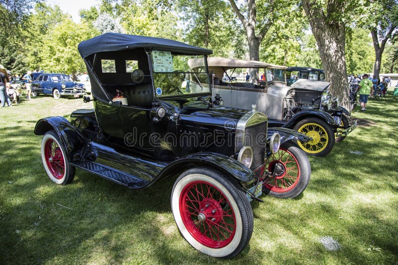1925 de Open tweepersoonsautoantiquiteit van Ford Model T stock foto 1925 de Open tweepersoonsautoantiquiteit van Ford Model T stock foto