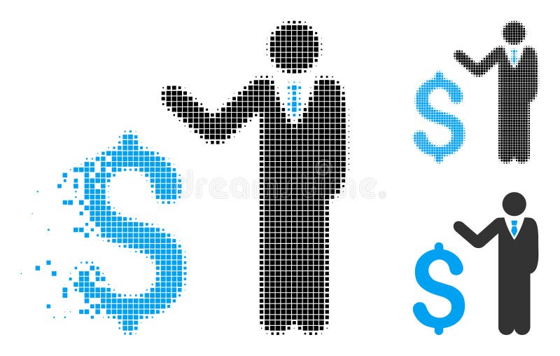 De opgeloste Halftone Bankier Icon van Pixelated stock illustratie