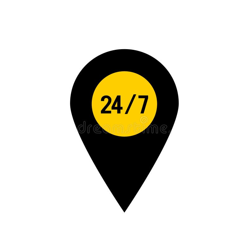 247 de ore pe zi și 7 zile pe zi vector illustration
