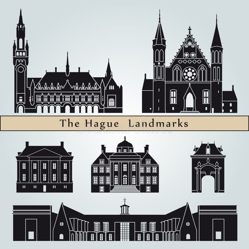 De oriëntatiepunten en de monumenten van Den Haag royalty-vrije illustratie De oriëntatiepunten en de monumenten van Den Haag royalty-vrije illustratie