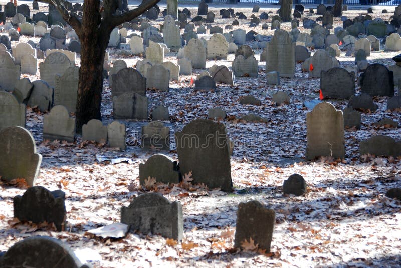 Old Boston Cemetary in the Winter. Old Boston Cemetary in the Winter