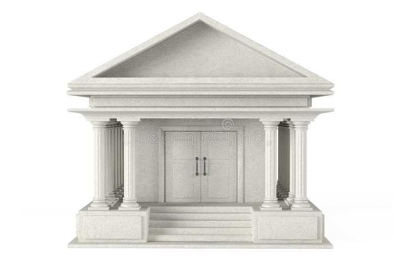 Ancient Colonnade Building on a white background. Ancient Colonnade Building on a white background