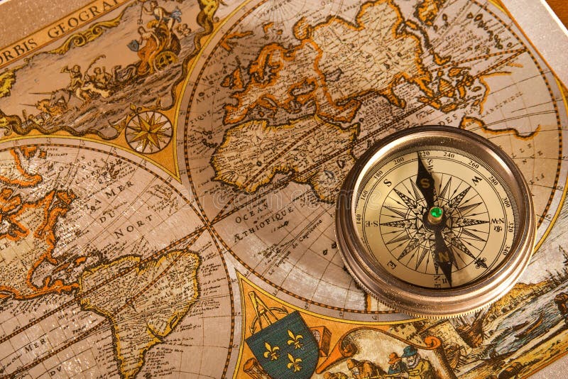 De oude Concepten van de Kaart en van het Kompas