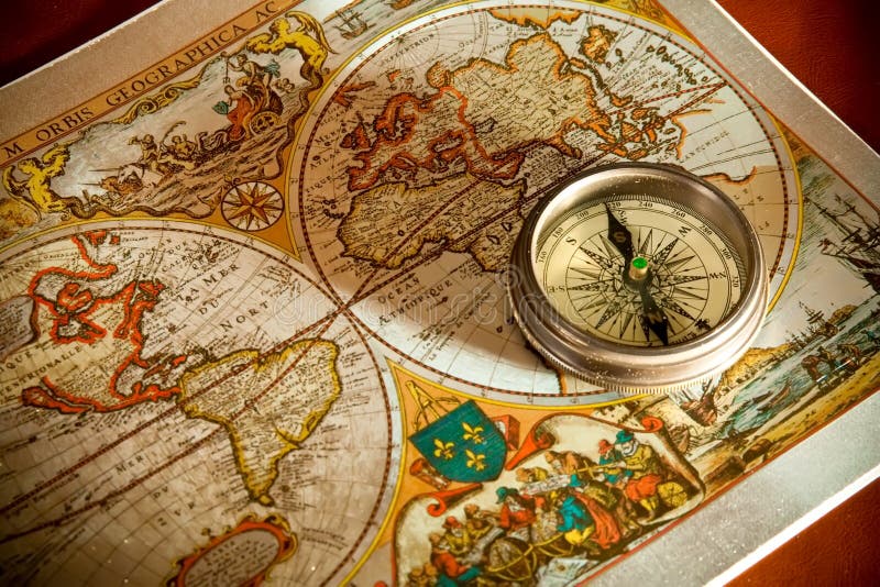 De oude Concepten van de Kaart en van het Kompas