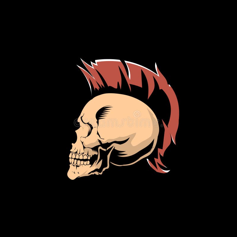 DE OUDE HOOFDvector VAN DE SCHOOL PUNKschedel stock illustratie DE OUDE HOOFDvector VAN DE SCHOOL PUNKschedel stock illustratie