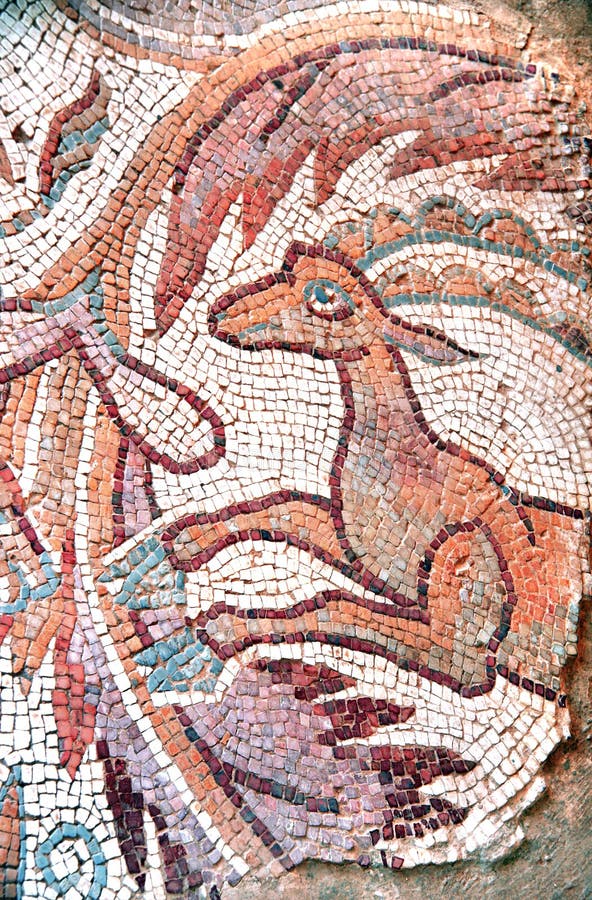 De oude mozaïeken van de natuursteentegel, Madaba, Jordanië stock fotografie De oude mozaïeken van de natuursteentegel, Madaba, Jordanië stock fotografie