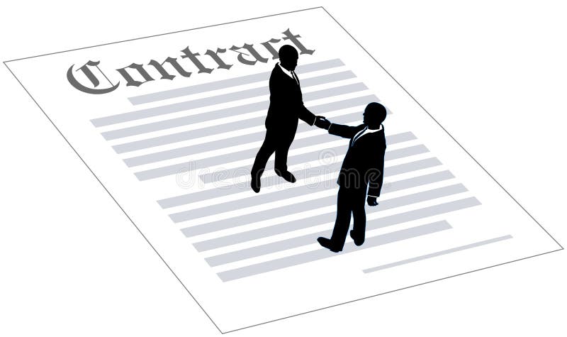 De overeenkomst contract van het bedrijfsmensenteken