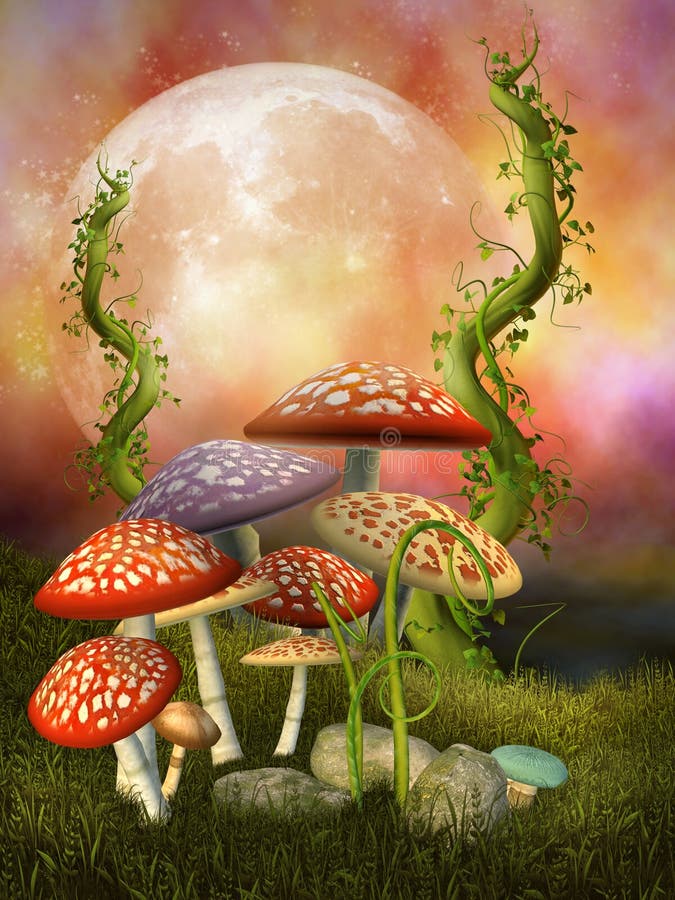 De paddestoelen van de fantasie royalty-vrije illustratie De paddestoelen van de fantasie royalty-vrije illustratie