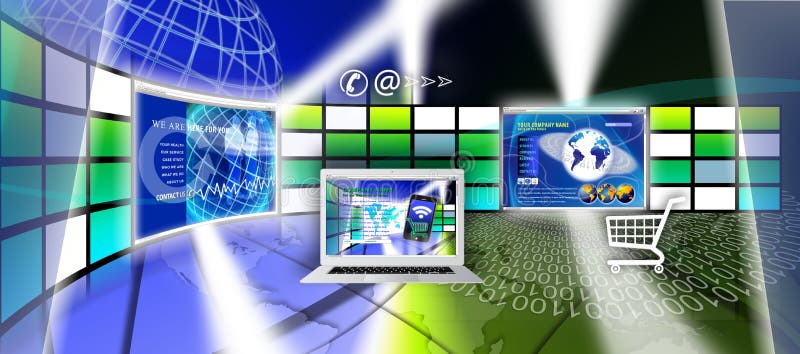 De paginaontwerp van de technologiewebsite stock illustratie De paginaontwerp van de technologiewebsite stock illustratie