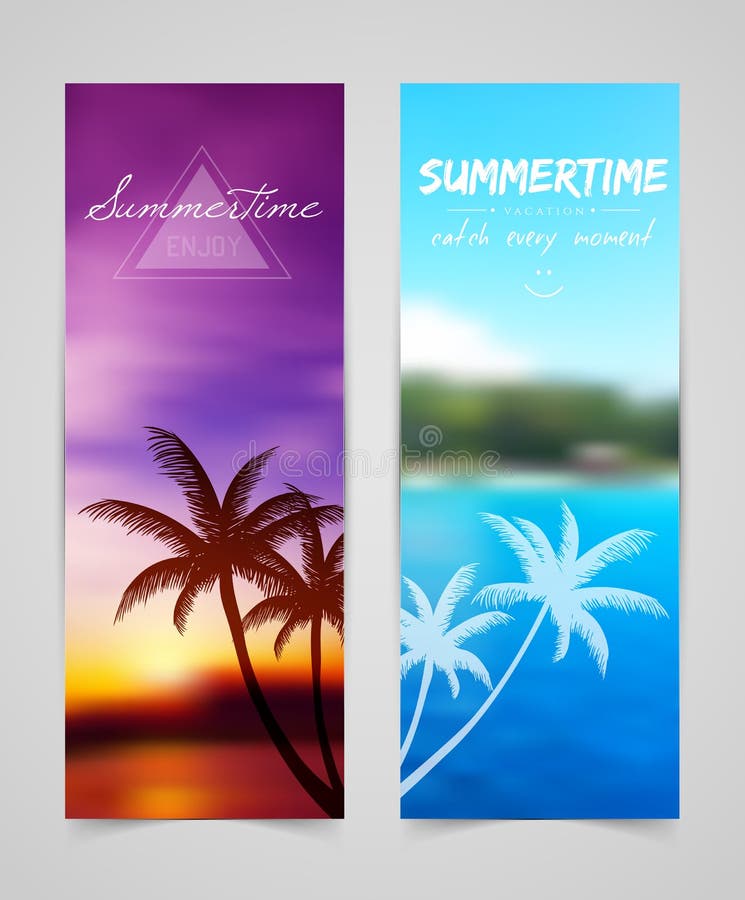 De palm silhouetteert kaarten vector illustratie De palm silhouetteert kaarten vector illustratie