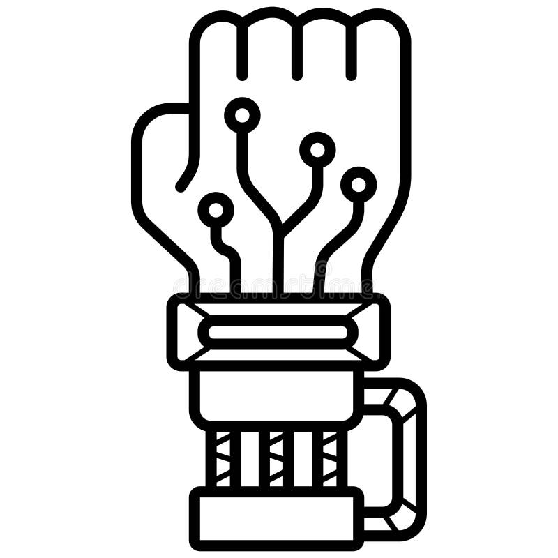 De Palmpictogram van de robothand stock illustratie De Palmpictogram van de robothand stock illustratie