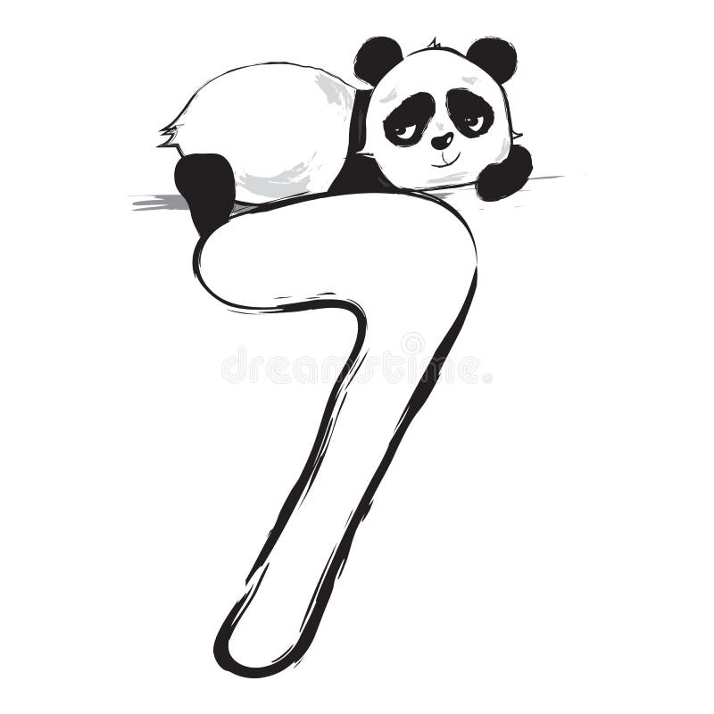 De panda draagt leuk dierlijk nummer zeven met de illustratie van de beeldverhaalbaby stock illustratie De panda draagt leuk dierlijk nummer zeven met de illustratie van de beeldverhaalbaby stock illustratie