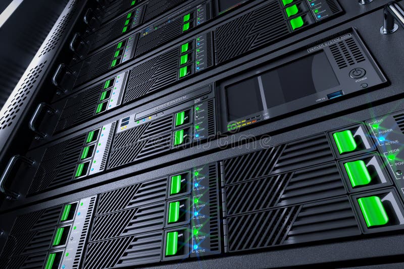 De panelen van het serverrek in gegevenscentrum stock illustratie De panelen van het serverrek in gegevenscentrum stock illustratie