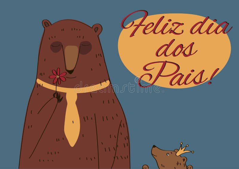 De papa draagt Gelukkige Vaderdag het Portugees stock illustratie De papa draagt Gelukkige Vaderdag het Portugees stock illustratie