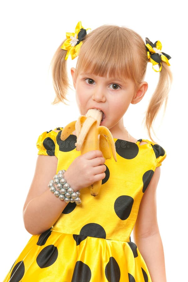 Jong Meisje Die Banaan Eten Stock Foto Image Of Goed Vers 29905284 