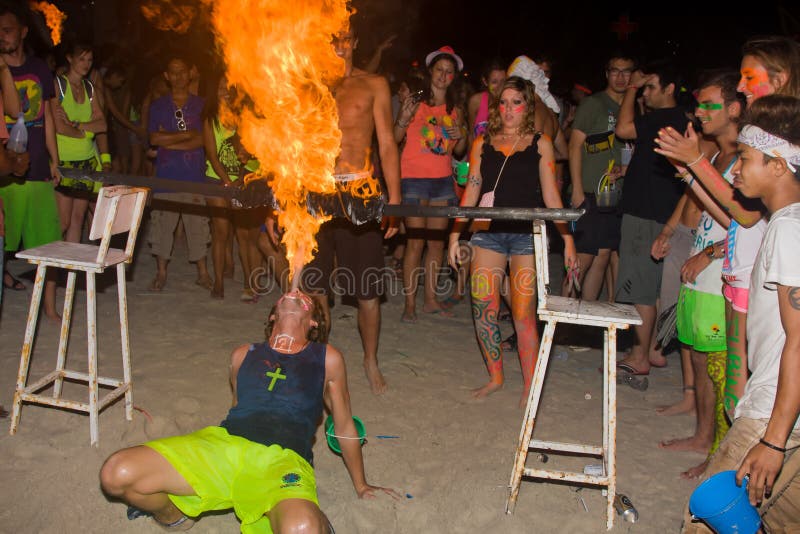 De partij van de het strandvolle maan van Phangan royalty-vrije stock fotografie De partij van de het strandvolle maan van Phangan royalty-vrije stock fotografie