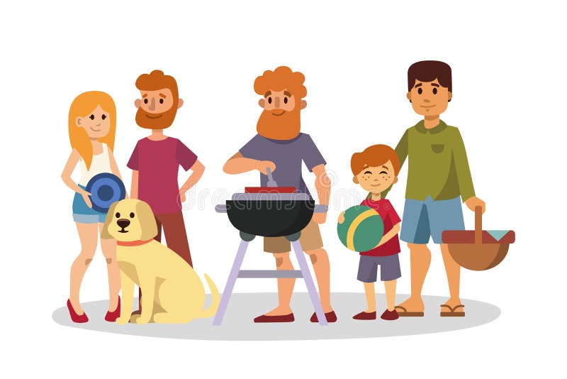 De picknick die met vers voedsel plaatsen belemmert het paar van de mandbarbecue rustende en de partij de lunchtuin van familieme vector illustratie De picknick die met vers voedsel plaatsen belemmert het paar van de mandbarbecue rustende en de partij de lunchtuin van familieme vector illustratie