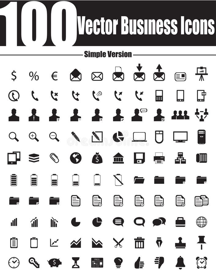 100 de pictograme pentru firme vectoriale, versiune simplă. Acesta este un pachet creativ și de înaltă calitate, de 100 de pictograme pentru întreprinderi vectoriale, adecvate pentru proiecte de design web. caracteristici principale 100 de pictograme vectoriale de business vectoriale, cu editare completă, ușor de modificat culoarea și de redimensionat.