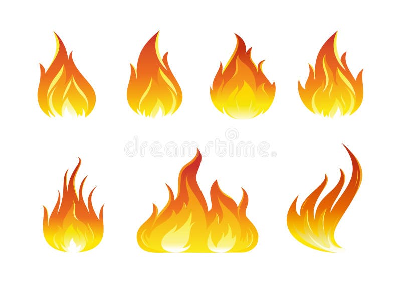 De Pictogrammen van brandvlammen