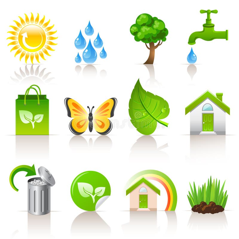 De pictogrammen van de ecologie vector illustratie De pictogrammen van de ecologie vector illustratie
