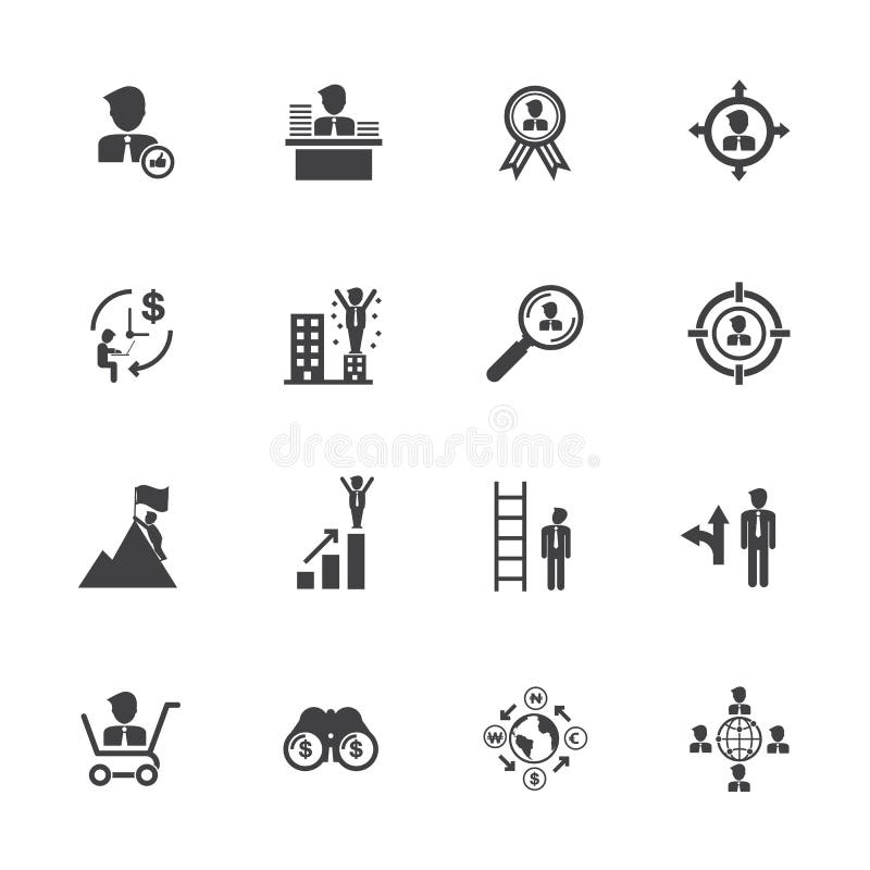 De pictogrammen van het bedrijfsmensenbeheer royalty-vrije illustratie De pictogrammen van het bedrijfsmensenbeheer royalty-vrije illustratie