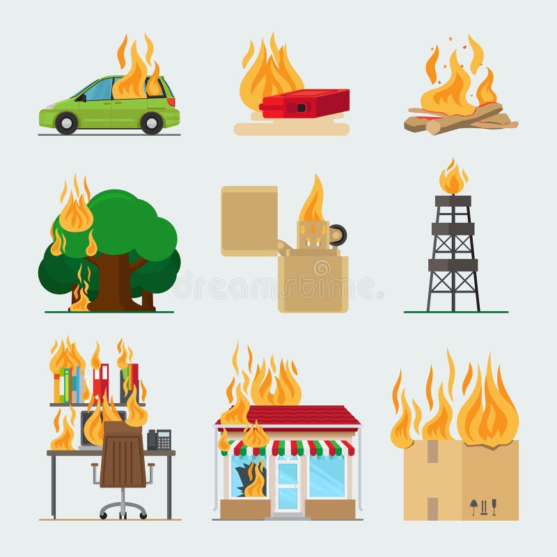 De pictogrammen van het brandrisico vector illustratie De pictogrammen van het brandrisico vector illustratie