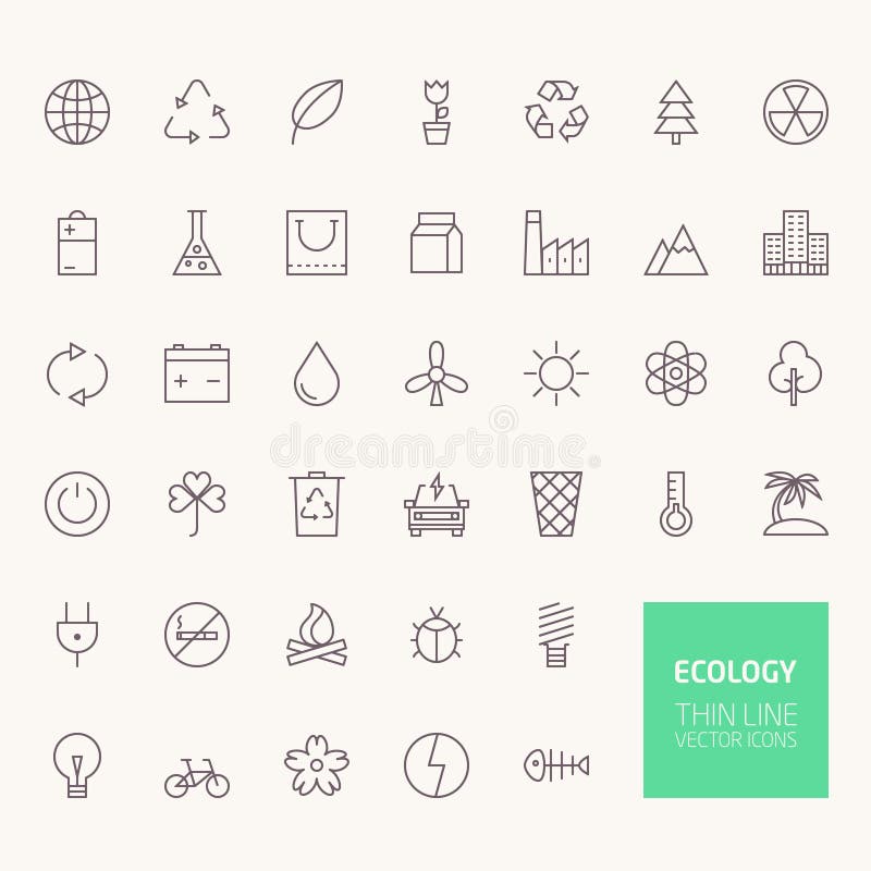 De Pictogrammen van het ecologieoverzicht royalty-vrije illustratie De Pictogrammen van het ecologieoverzicht royalty-vrije illustratie