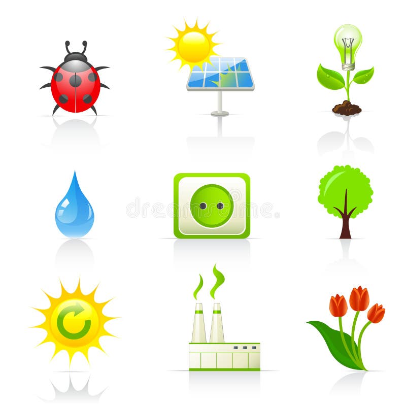 De pictogrammen van het milieu en van de ecologie royalty-vrije illustratie De pictogrammen van het milieu en van de ecologie royalty-vrije illustratie