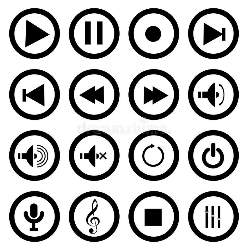 De pictogrammen van het muziekspel