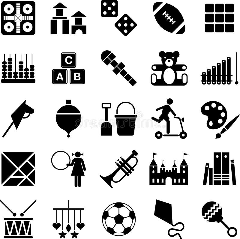De pictogrammen van het speelgoed stock illustratie De pictogrammen van het speelgoed stock illustratie