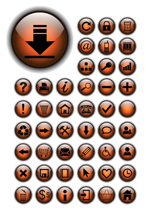 Web-iconen, knoppenset stock illustratie