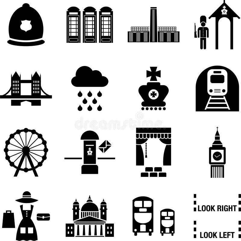 De pictogrammen van Londen vector illustratie De pictogrammen van Londen vector illustratie