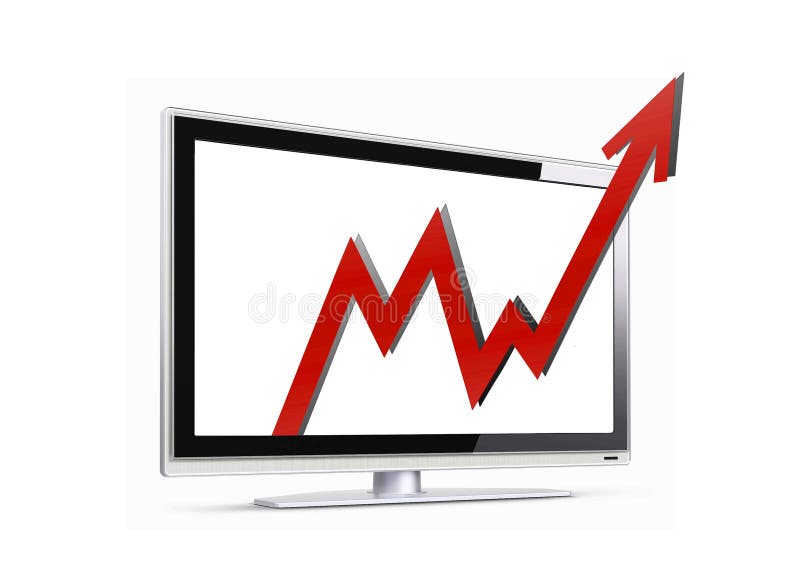 Image of sales arrow penetration LCD screen. Image of sales arrow penetration LCD screen