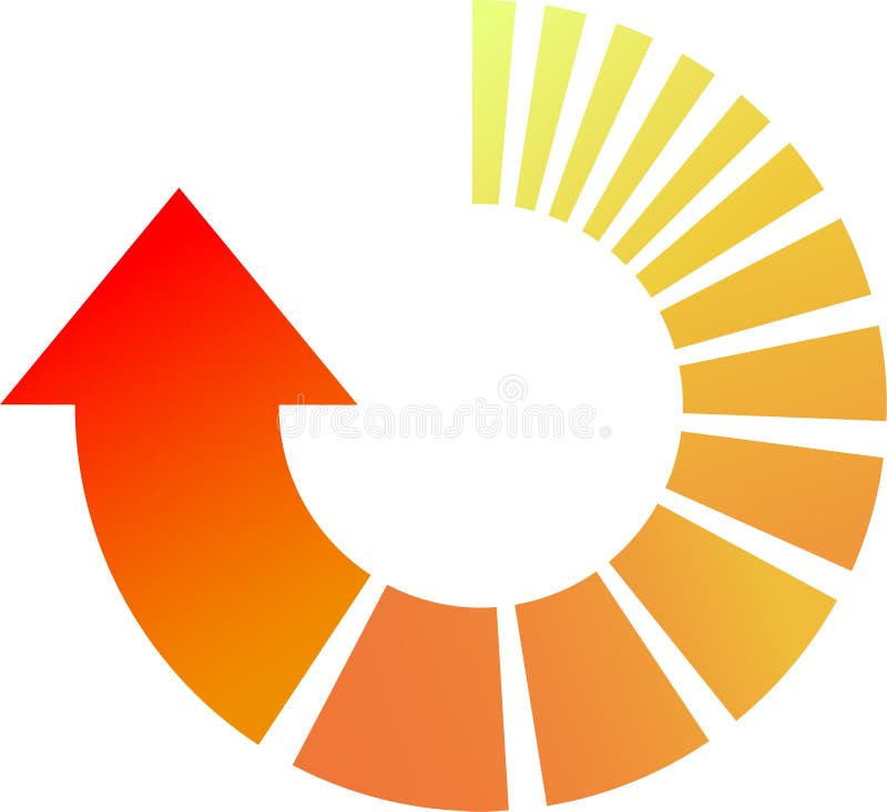 A Colourful Process Round Arrow Illustration. A Colourful Process Round Arrow Illustration