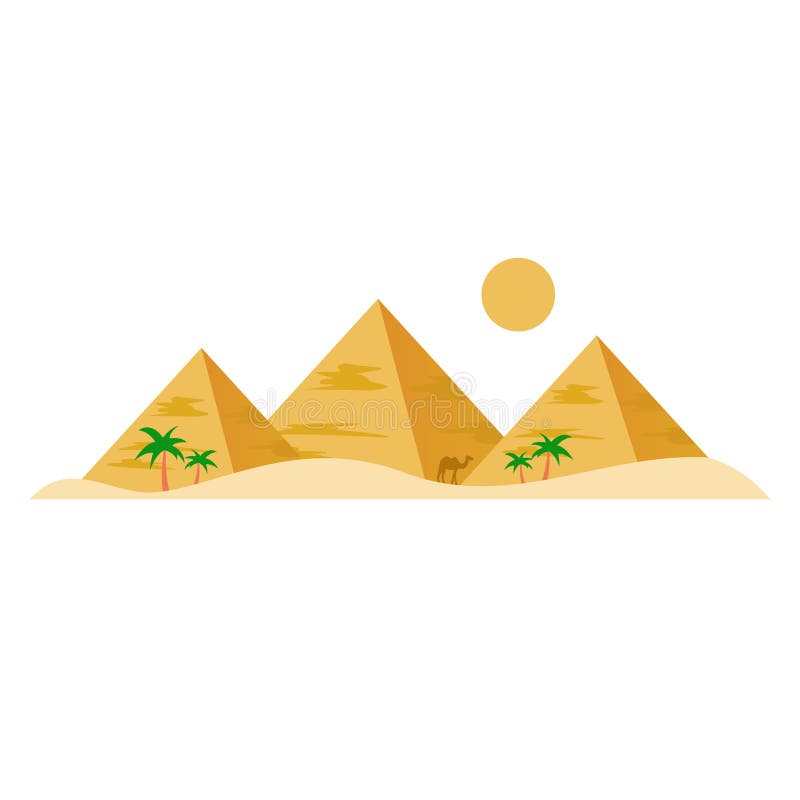 De piramidespictogram van Egypte De piramides van Egypte op witte achtergrond worden geïsoleerd die Egyptische grote piramides me vector illustratie De piramidespictogram van Egypte De piramides van Egypte op witte achtergrond worden geïsoleerd die Egyptische grote piramides me vector illustratie