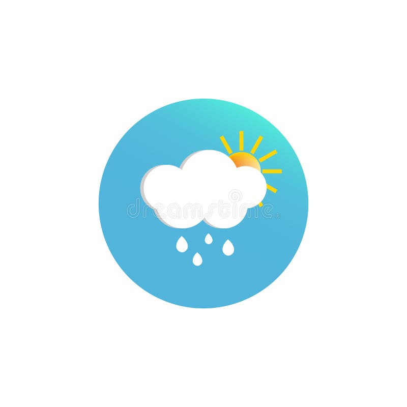 Nor de ploaie. Simbol de prognoză meteo. Ilustrație vectorială tulbure. Detaliu rază galbenă. royalty free illustration